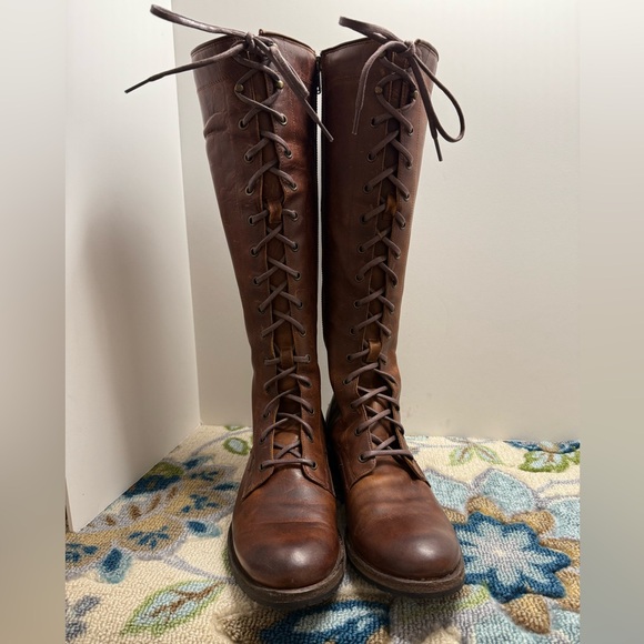 Frye Veronica Tall Lace-up Combat Boots Size 11 NWOT - Picture 1 of 7